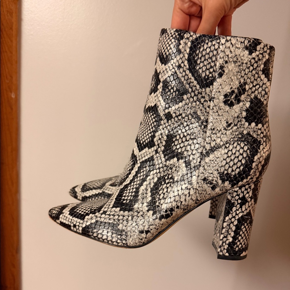 Marc Fisher snake skin booties